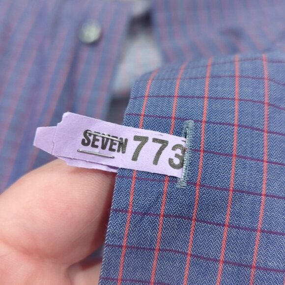 Hugo Boss regular fit purple with pink stripe plaid long sleeve dress shirt - Picture 5 of 8